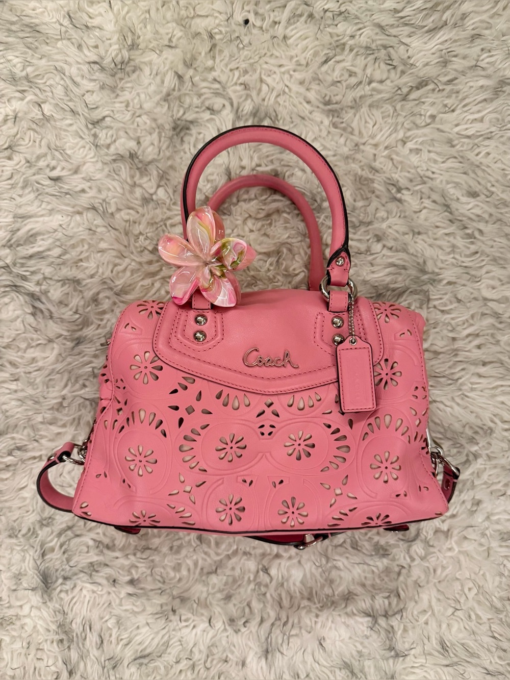 Coach ‘Ashley’ Floral Satchel - Pink